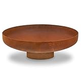 BBQ-Toro Feuerschale Ø 60 cm | Rostoptik | Outdoor Feuerstelle mit Standbein | Edelrost Brennkorb, Feuerschalen für den Garten, Brennschale, Garden Fire Pit, Fire Bowl, Feuerwanne