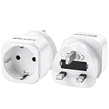 LENCENT 2X Reiseadapter Netzadapter Deutschland zu UK Reisestecker Stromadapter Typ G Schuko für GB England Irland Dubai Mauritius Singapur Wand Steckdose