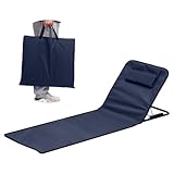 Strandliege Klappbar Leicht,Strandmatte mit Rückenlehne Verstellbar,Tragbare Liege Strand,Sonnenmatte Klappbar mit Tragetasche und Praktisches Staufach,für Pool,Strand,Garten,Terrasse