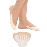 MANZI 6 Paar Zehensocken Füßlinge Damen Unsichtbare Halbe Socken mit Non-Slip TPU Schlinge,Hautfarben