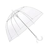 Durchsichtiger Regenschirm transparent, weißer Stockschirm, Rund Glockenschirm, Umbrella, Leichtes Langlebiges 8-Stäbchen-Design, Optimale Abdeckung Outdoor Regenausrüstung (70x68 cm)