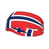 Phayah Schweißbänder mit norwegischem Flaggenmuster, für Workout, Sport, Stirnbänder, absorbierend, breit, für Basketball, Fußball, Radfahren, Laufen, Yoga