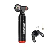 ZOYOSPORTS CO2-Pumpe mit klarem Manometer, Aluminiumlegierung, CO2-Pumpe, CO2-Inflator für Fahrrad, Schwarz