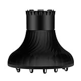 Haardiffusor-Aufsatz, Leichter Diffusor für lockige Haartrockner, 3,8 cm und 6 cm, Verstellbarer Diffusor für Lockenwickler, Föhn-Diffusor für krauses, lockiges Haar, A Kesser (Black, One Size)