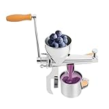 Edelstahl Saftpresse - Manuelle Zitruspresse | Zitronenpresse Edelstahl - Handbetriebene & Saftpresse 304 Edelsahl, Robuste - & Beerenpresse Mit Kurbel & Reinigungsbürste