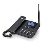 Feste Kabellose 4G Telefon Motorola FW410 - Wiederaufladbarer Akku - Quad-Band GSM - 2000 Kontakte Verzeichnis - Festnetztelefon mit Wi-Fi-Hotspot
