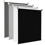 Verdunklungsrollo Klemmfix ohne Bohren B75 x H130 cm Schwarz 100% lichtundurchlässig Rollo Seitenzugrollo Klemmrollo für Innen Fenster & Tür, Sichtschutz