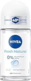 NIVEA Fresh Natural Deo Roll-On, Deoroller ohne Aluminium mit frischem Duft, Deodorant mit Meeresextrakten ohne Ethylalkohol für 48h Schutz (50 ml)