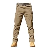 Generisch Herren Cargo Sweatpants Sporthose Jogginghose Jogger Trainingshose Cargo Jeans Herren Arbeitshosen Männer Slim Fit Green Cargo Pants Men Baggy Cordhosen Herren