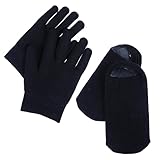 Healeved 4 Stück Gel-Handschuhe handpflege hand cream fußkur Feuchtigkeitssocken für rissige Füße feuchtigkeitsspendende gelsockenhandschuhe Frauen feuchtigkeitsspendende Gelsocken Black