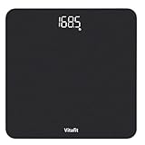 Vitafit Personenwaage Digital, Hohe Genauigkeit Zugesichert bis Waage Professionell SEIT 2001, Digitale körperwaage mit Klare LED-Anzeige und Step-On,180kg, Silberschwarz Sprühen