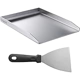 Smartpeas Edelstahl Grillplatte - 30x40 cm Universal Plancha für Kohle- und Gasgrills - Grillplatte für Gleichmäßige Hitzeverteilung - Grillschale für Burger, Spiegelei mit Inbegriffen Grillspachtel