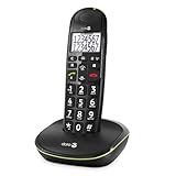Doro PhoneEasy 110 DECT Senior Schnurlostelefon, große Schrift und große Zahlen, optische Anrufsignalisierung, Freisprechfunktin, lauter Rufton, Kurwahltasten, Hörgerätekompatibel schwarz