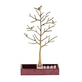 DCQRY Kreatives Schmuckregal, Vogel- und Baum-Schmuckständer, Ohrring-Halter, Halsketten-Halter, Ring-Organizer, Kommode, Aufbewahrungsregale