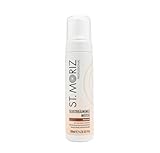 ST. MORIZ Professional Instant Tanning Mousse in Medium – schnelltrocknendes Selbstbräunungsmousse mit Applikatorfarbe – mit Aloe Vera und Vitamin E – Dermatologisch getestet ohne Tierversuche – 200ml