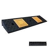 GBPLDMAQ Bordsteinrampe Gummi, Robuste Pkw Auffahrrampe, Robustes Material, Kratzfest, rutschfeste Oberfläche, Gelbes Logo, für Autos, Motorräder, Rollstühle und Fahrräder(100x30x13cm/39x12x5in)