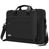 TECOOL 15.6 16 Zoll Laptoptasche Aktentasche für 15-16 Zoll Lenovo Acer ASUS Dell HP Macbook Pro 16 Notebook Tasche,15.6' Umhängetasche Wasserdicht Schultertasche,15.6 16' PC Laptop Tasche,Schwarz