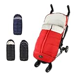 CozyMe Universeller Winterfußsack für Kinderwagen, wasserdichter Schlafsack für Kleinkinder, rutschfest, erweiterbare Länge, multifunktionaler Wimpelsack für 6-36 Monate, Rot