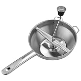 Edelstahl Passiermühle, Durchmesser: 19.5 cm- Passiermaschine, Speisensieb Soßenmaschine Rotationsmühle für Tomatensoße, Apfelmus, Kartoffelpüree, Marmelade, Babynahrung (Silver, One Size)