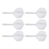 M METERXITY Integrierter Dart-Schaft und Dartpfeile mit Schraubgewinde, Kunststoff-Fall, für Soft-Darts und Steeldarts (4BA, weiß), 6 Stück