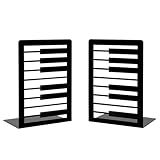 1 Paar schwarze Klavier-Buchstützen aus Metall, kreative Musikmelodie, Klaviertasten, rutschfest, verdickt, eisen, Buchstützen, Schreibtisch-Organizer für Kinder, Musikliebhaber, Bibliothek, Schule,
