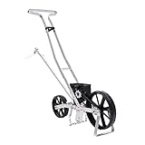 TCICOP Handgeführte Sämaschine, Aluminium Gsmaschine Trommelsieb Erbse Handstreuer für Erbserasendünger mit Rädern, Streuwagen Rasendünger Geeignet für Höfe, Felder