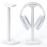 doenci Headset Halterung, Kopfhörer Ständer für Alle Over Ear Bluetooth Kopfhörer, Universal Kopfhörer Halter mit Gewichtete Basis + Aluminiumrohr, Gaming Headset Halter Schreibtisch Zubehör (Weiß)
