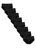 TIICHOO Unterhosen Damen Baumwolle Weich Bequeme Hipster Slips Damen Unterwäsche 8er Pack(XXL, 8 Schwarz)