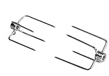 SANTOS Edelstahl Fleischklammer, Krallen, Spießgabel, Edelstahl für Drehspieße mit Ø8mm - Vierkant Forken für Ihre Gasgrill-/ Kugelgrill-Rotisserie