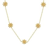 Sopodbacker Halskette Ketten Schmuck Herren Frauen Anhänger Necklace Blumen Gänseblümchen Charms Halsketten Mädchen Wasserdichter Kragen Geschenk Schmuck