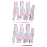 BESPORTBLE 2er Set Gymnastik Bänder Mit Stab Streamer Pink Mit Sternen Tanz Und Kunstturnen Zubehör Für Perfekte Gymnastik Requisiten Für Das Training