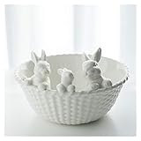 JYBNBBE Exquisite Obstkorbschale, kreatives 3D-Kaninchen, Separate Keramikschale, Obstsalatteller, Eiertablett, Kuchenteller, Küchendeko, Hochzeitsgeschenk, Ramenschale für Gemüs,A D20x12cm