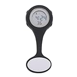 MUCKLILY Krankenschwesteruhr Silikon mit Digitaler Anzeige Abnehmbare Taschenuhr für Pflegekräfte Praktische Hängende Uhr für Medizinisches Personal Langlebig und Leicht