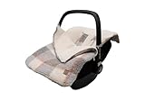 Jollein Fußsack Check Boucle - Teddy - Für Babyschale Kinderautositz Gruppe 0+ und Kinderwagen - Für 3-Punkt- und 5-Punkt-Gurt