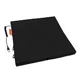 Bumfire Sitzkissen Beheizbar & Faltbar - Akku Heizkissen Kabellos mit USB Anschluss - Elektrisch Beheizbare Wärmekissen Sitzauflage Stadion, Camping, Rollstuhl, Outdoor Kissen - Schwarz - 35x35 cm