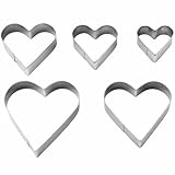 Ausstechformen in Herzform, 5 Stück, Ausstechformen zum Backen, Valentinstagsdekorationen, Kekse, Edelstahl, Valentinstag, Ostern, Cupcake, Gebäck, Scones