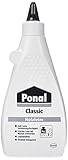 Ponal Classic, gebrauchsfertiger Holzleim mit hoher Verleimungsfestigkeit, Holzkleber für Montage-, Flächen- & Fugenverleimungen, transparenter Bastelleim, 1x550g