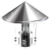Verstellbare Schornsteinkappe aus Edelstahl, wetterfeste Regenabdeckung aus 304-Stahl, universelle kegelförmige Dachkappe for die Entlüftung von Holz-/Ölöfen(D18cm*35cm/7.09in*13.78in)