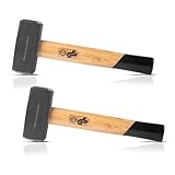 STAHLWERK Fäustel 2er Set mit 1500 g Hammerkopf | Plattenhammer aus gehärtetem und lackiertem Carbon-Stahl | hochwertiger Hammer mit bruchfestem Hartholzstiel | Vorschlaghammer