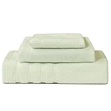 HITIME Handtücher aus 100 % Baumwolle, 1 Badetuch 68,6 x 139,7 cm, 1 Handtuch 35,6 x 76,2 cm, 1 Waschlappen 35,6 x 35,6 cm, größer und leicht, sehr saugfähig, weiche Handtücher, perfekt für