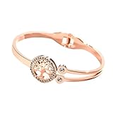 BESPORTBLE 1Stück Stylischer Offener Armreif Roségold für Frauen Kreatives Weihnachtsbaum Armband Langlebigem Titanstahl für Partys und Modisches Accessoire für