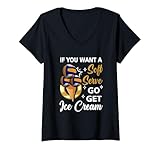 Damen Volleyball Wenn du einen Softserve willst, HOL dir Ice Cream Beach T-Shirt mit V-Ausschnitt