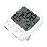 NOLITOY Digitales Hygrometer Innen mit Großem Lcd display Temperatur Feuchtigkeitsmessung Tagesrekordfunktion Faltbarem Ständer und Wandmontage für Wohnräume und Babyzimmer