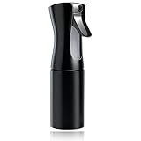 Kontinuierliche Wassersprühflasche, Haar- und Wassernebel für Haarstyling, Reinigung, Auslaufsicher mit Feinem Sprühnebel,Nachfüllbare Flasche für Haare, Pflanzen, Haushalt und Reisen (Schwarz 200ml)