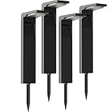 OUSFOT Solarstrahler für außen Garten [4 Stück] IP65 Wasserdicht Wegeleuchten Solar Strahler Außen mit 2 Farbtemperaturen Solarlampen Solarleuchten Gartenbeleuchtung für Garten/Terrasse/Wege
