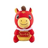 Glückliche Maskottchenpuppe – 2026 Pferdepuppe, Ausgestopftes Pferdeplüschtier, Chinesische Neujahrsfigur | Mondjahr-Tier Für Erwachsene, Kinder, Freunde, Familie, Nachttisch, Sofa, Dekoration