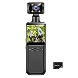 RETUOLWAG Tragbare 4K-Taschenkamera, 180 Grad drehbar, digitaler Videorecorder, Radfahren, Sport, Camcorder