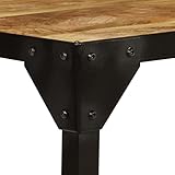 HEFZGDB Couchtisch Raues Massives Mangoholz und Stahl 110 cm Couchtisch Landhausstil Coffee Table Living Room Stubentisch Sofa Tisch für Café Balkon Wohnzimmer Garten