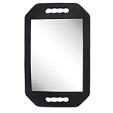 mpowtech Großer Handspiegel, rechteckiger Schaumstoff-Frisierspiegel für Haarschnitt, Schaumstoff-Griff, Doppelhandspiegel mit Griff, Leichter Handspiegel, Salon-Spiegel, Friseurzubehör