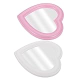 IWOWHERO 2er Set Herzförmiger Kosmetikspiegel Faltbare Tisch Und Wandspiegel Und Für Make up Perfekt Für Reisen Und Zuhause